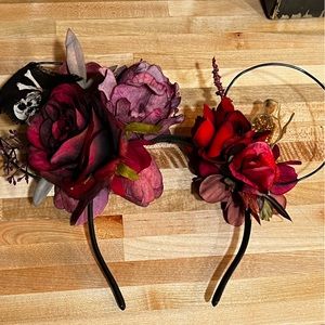 Handmade Pirates of the Caribbean Mouse Ear Floral Headband